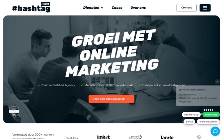 Screenshot of hashtagmedia.nl