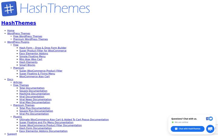 Skärmbild av hashthemes.com