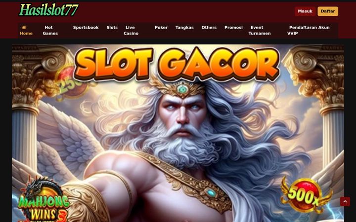 Screenshot of hasilslot77.net