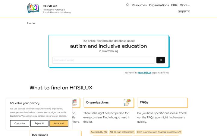 Screenshot of hasilux.lu