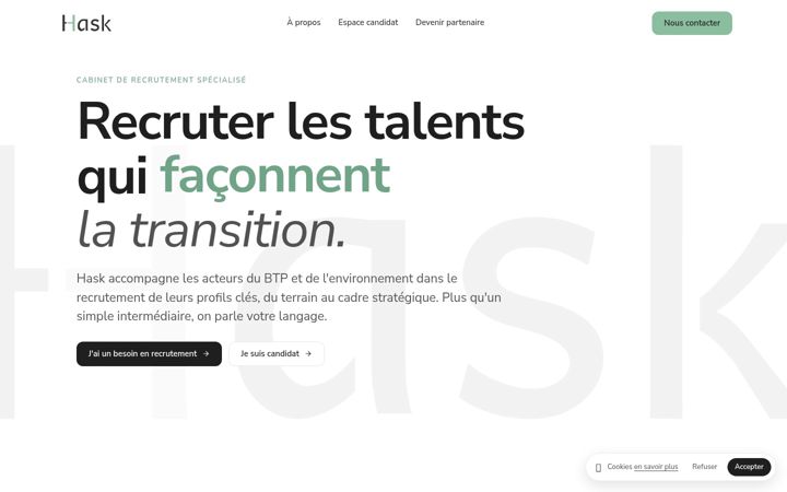 Screenshot of hask-recrutement.com