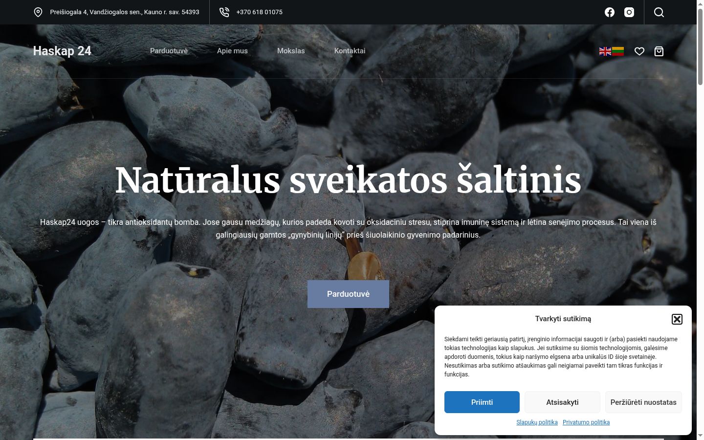 Ekraanipilt nõusolekubännerist, mida näidati enne mis tahes suhtlust