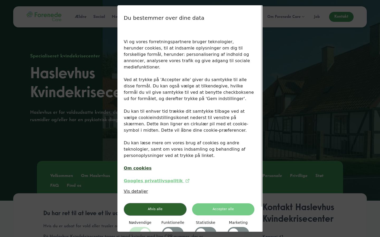 Screenshot des Einwilligungsbanners vor jeglicher Interaktion