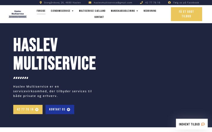 Snímek obrazovky haslevmultiservice.dk