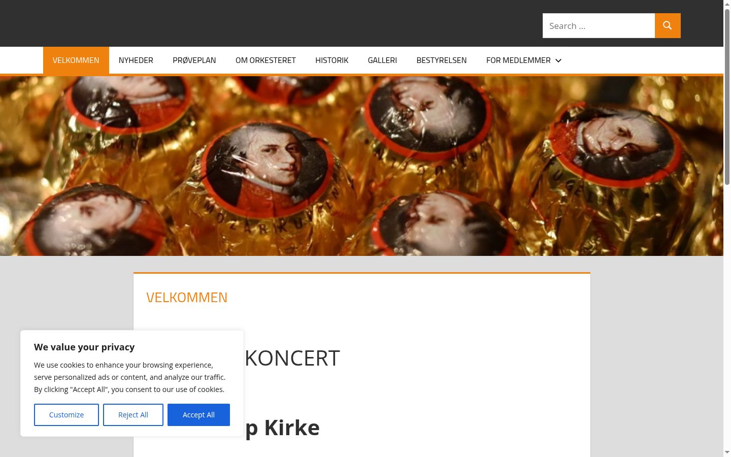 Ekrānuzņēmums ar piekrišanas baneri, kas tika rādīts pirms jebkādas mijiedarbības