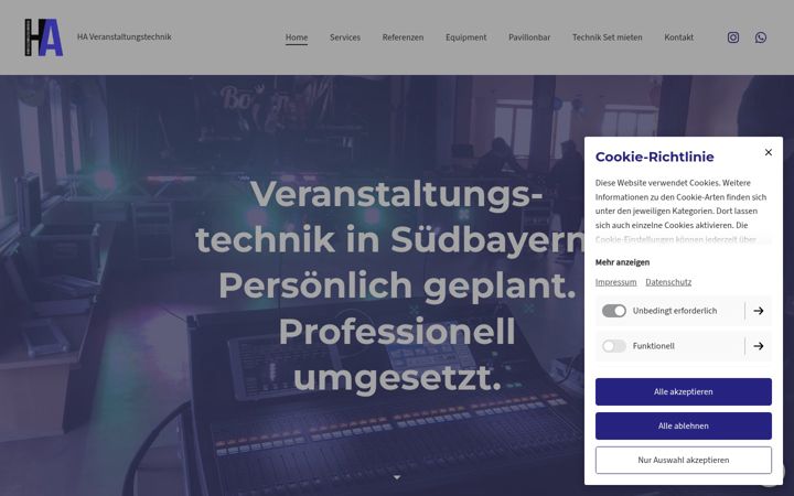 Screenshot of hasoundandlight.de