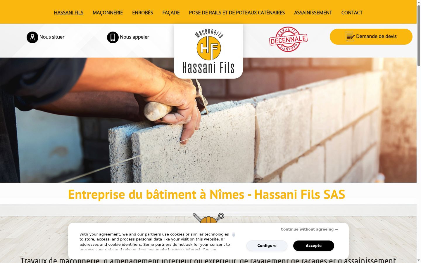 Skjermbilde av samtykkebanneret slik det vises før noen interaksjon