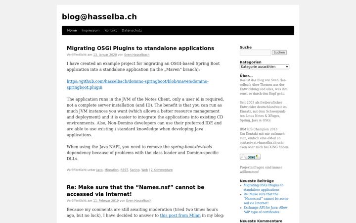 Screenshot of hasselba.ch