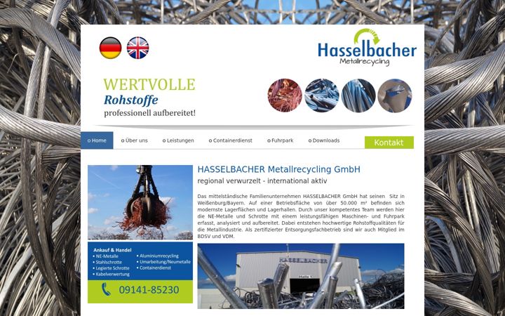 Screenshot of hasselbacher-metalle.de