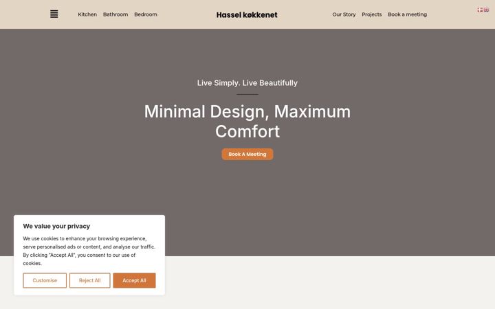 Screenshot of hasselkokkenet.dk