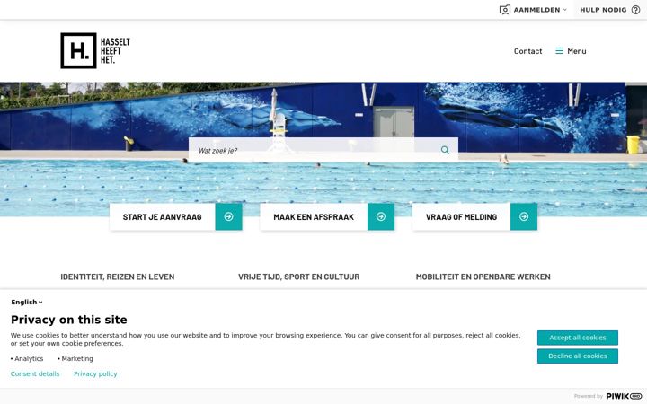 Screenshot of hasselt.be