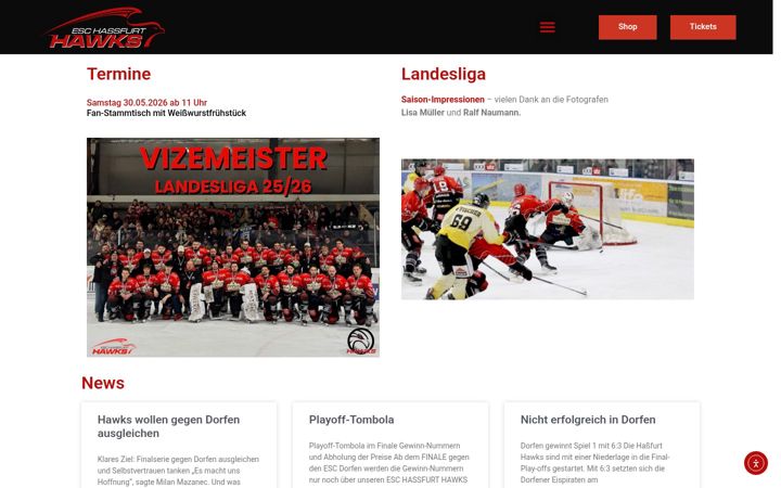 Screenshot of hassfurt-hawks.de
