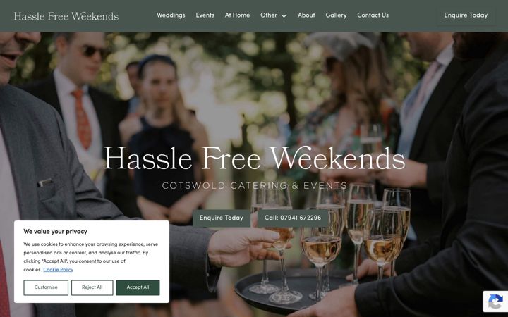 Screenshot of hasslefreeweekends.co.uk