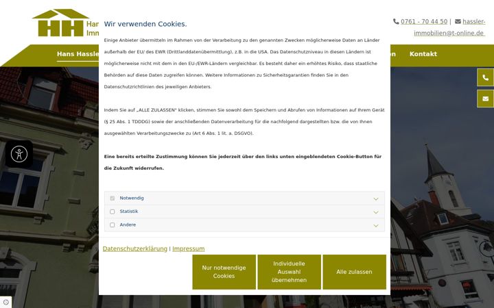 Screenshot of hassler-immobilien-freiburg.de
