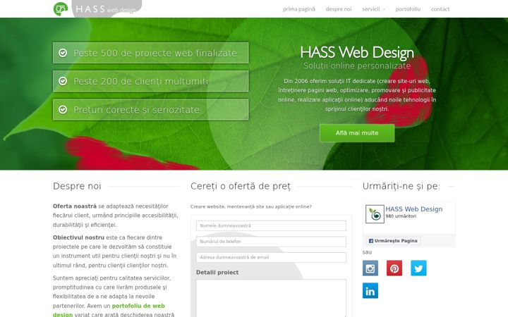 Screenshot of hasswebdesign.ro