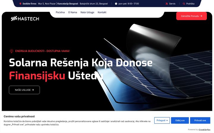 Screenshot of hastech.rs