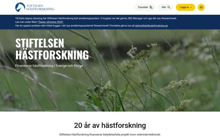 Screenshot of hastforskning.se