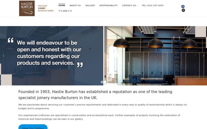Screenshot of hastieburtonjoinery.com