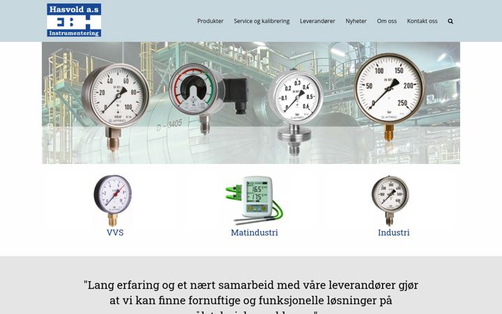 Screenshot of hasvold.no
