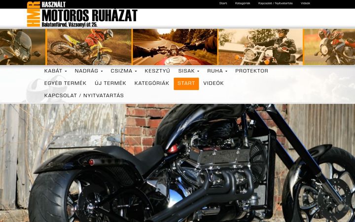 Screenshot of hasznaltmotorosruha.hu