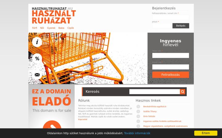 Screenshot of hasznaltruhazat.hu