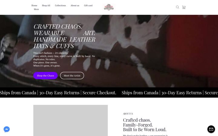 Screenshot of hatandskullart.com