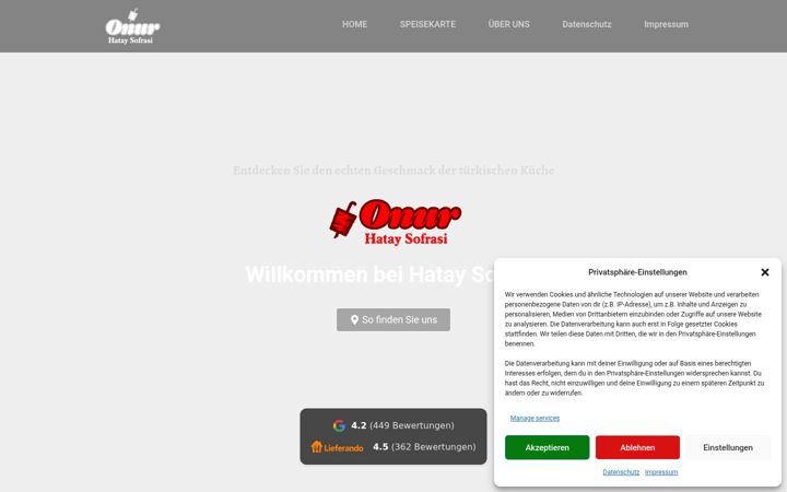 Screenshot of hatay-sofrasi.de