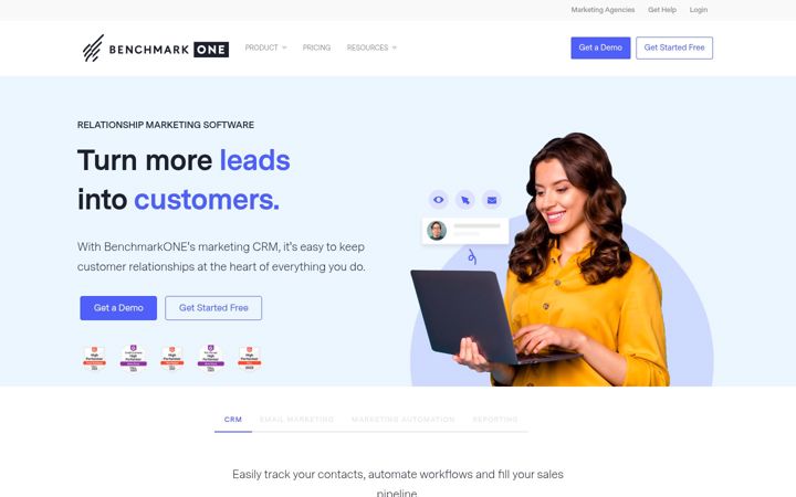 Screenshot of hatchbuck.com