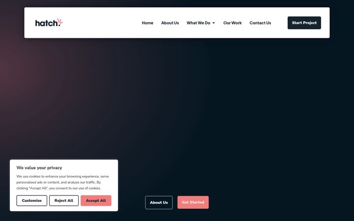 Screenshot of hatchcreativedesign.com