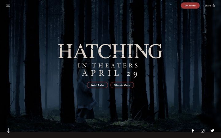 Screenshot of hatchingmovie.com