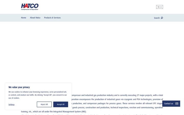 Screenshot of hatco.ir