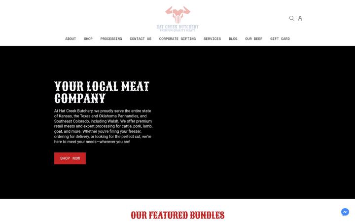 Screenshot of hatcreekbutchery.com