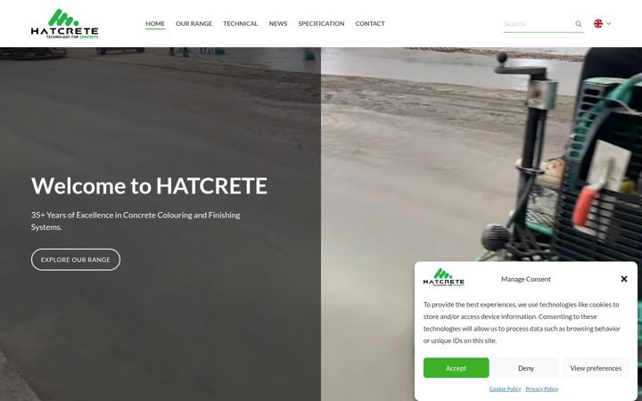 Screenshot of hatcrete.com