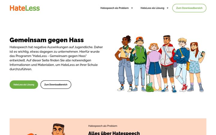 Ekrānuzņēmums no hateless.de