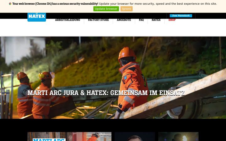 Screenshot of hatex.ch