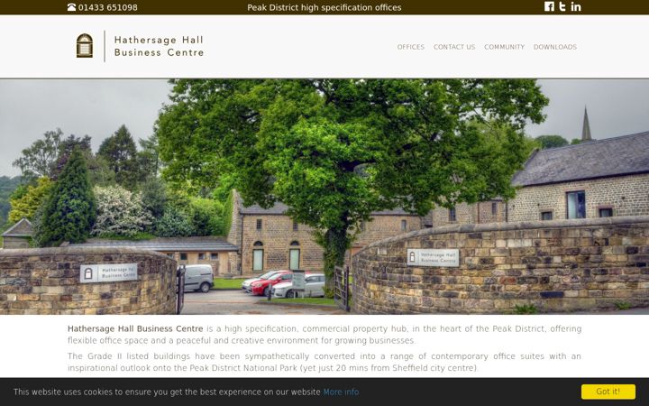 Screenshot of hathersagebusiness.co.uk