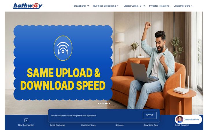 Screenshot of hathway.net