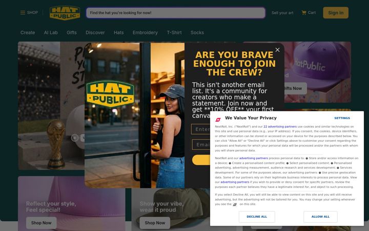 Ekrano kopija hatpublic.com