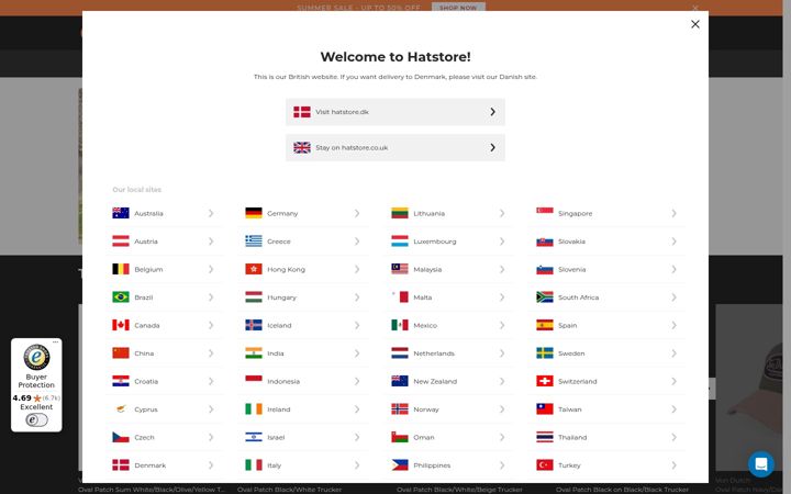 Screenshot of hatstore.co.uk