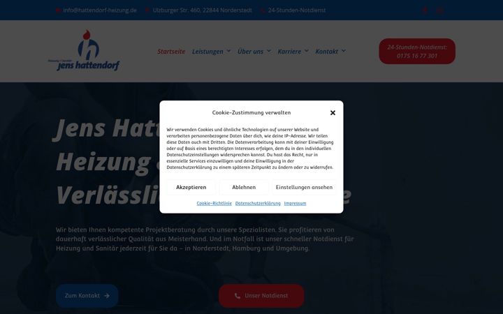 Ekrānuzņēmums no hattendorf-heizung.de