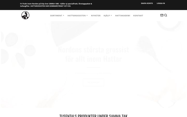 Ekrano kopija hattgrossisten.se
