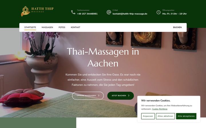 Screenshot of hatth-thip-massage.de