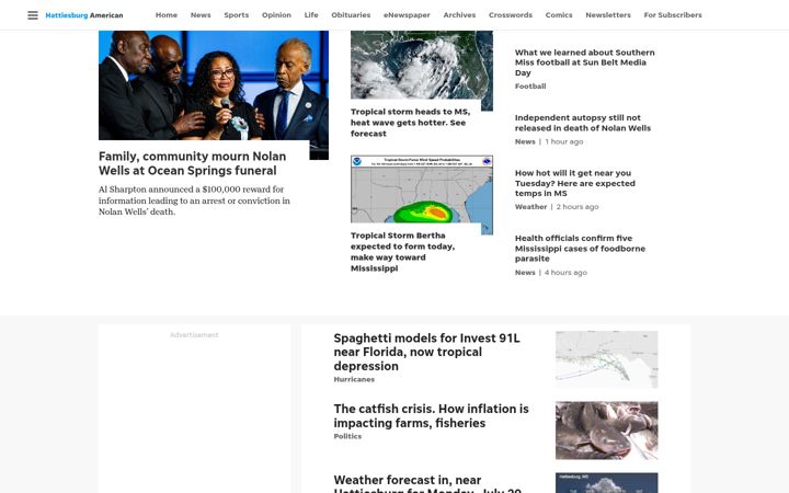Screenshot of hattiesburgamerican.com