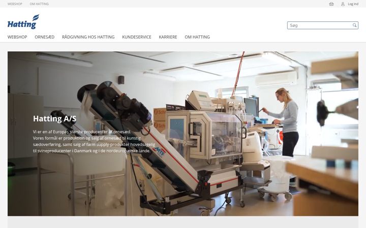 Screenshot of hattingagro.dk