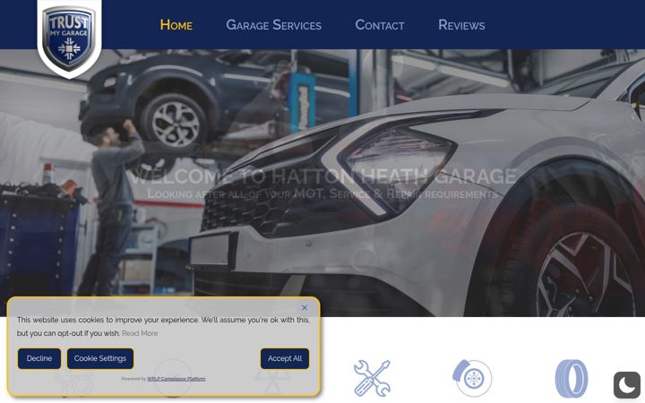 Screenshot of hattonheathgarage.co.uk