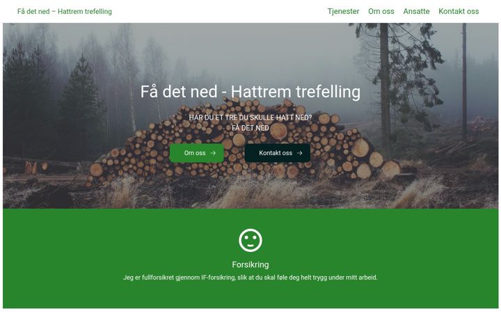 Screenshot of hattremtrefelling.no