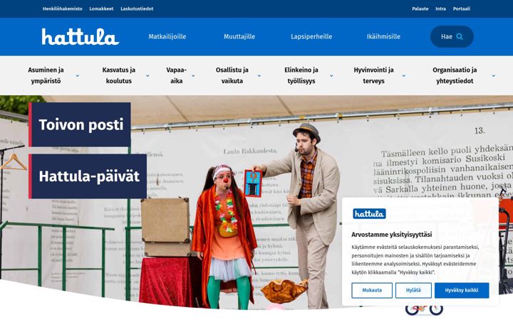 Screenshot of hattula.fi