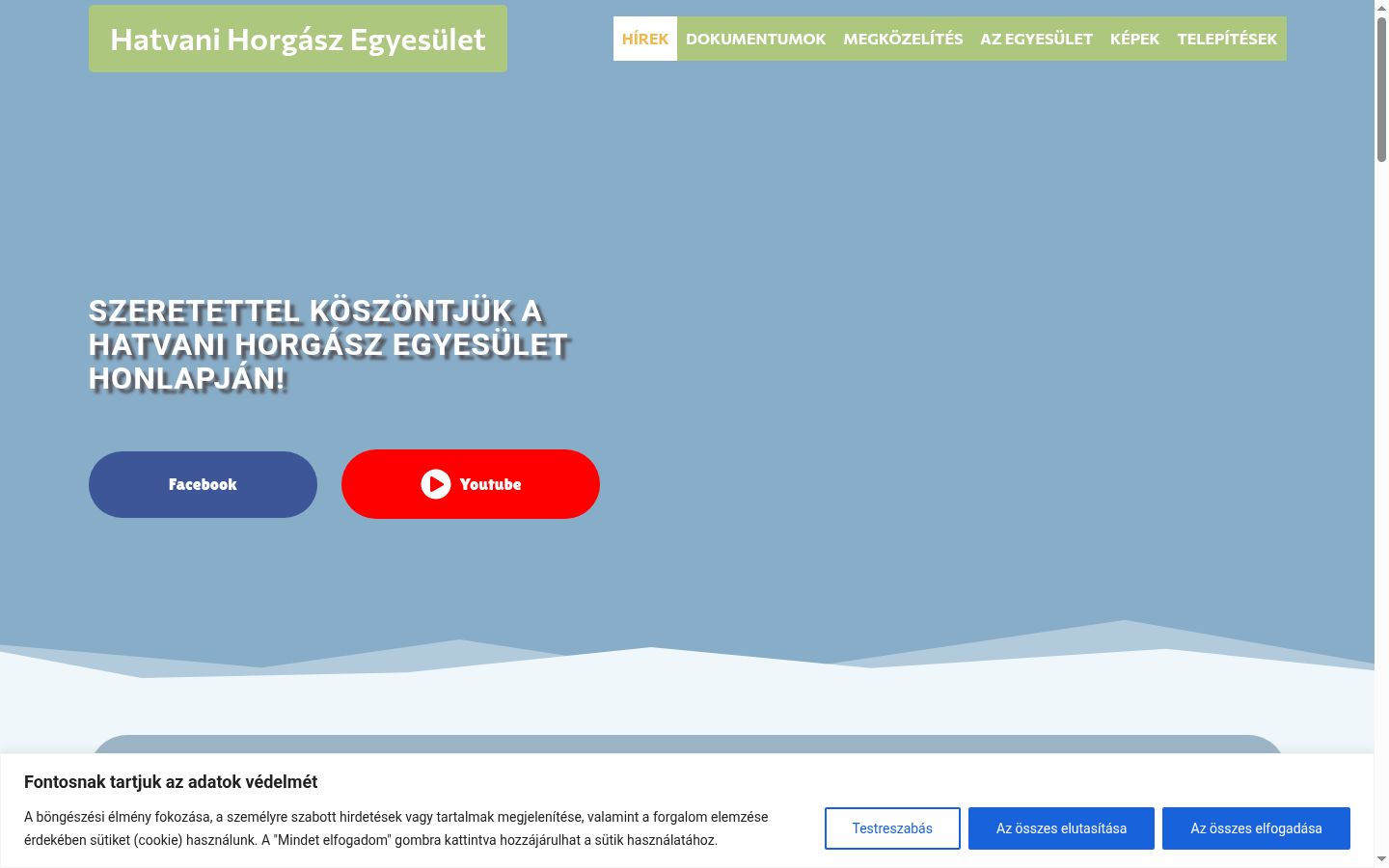 Skærmbillede af samtykkebanneret, som det blev vist før nogen interaktion
