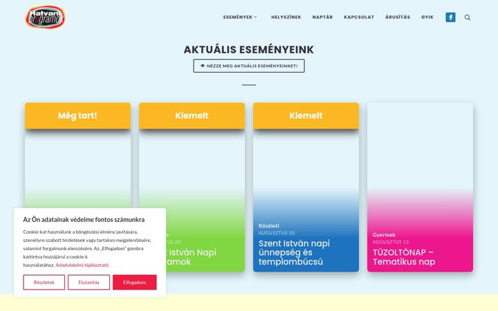 Screenshot of hatvaniprogramok.hu