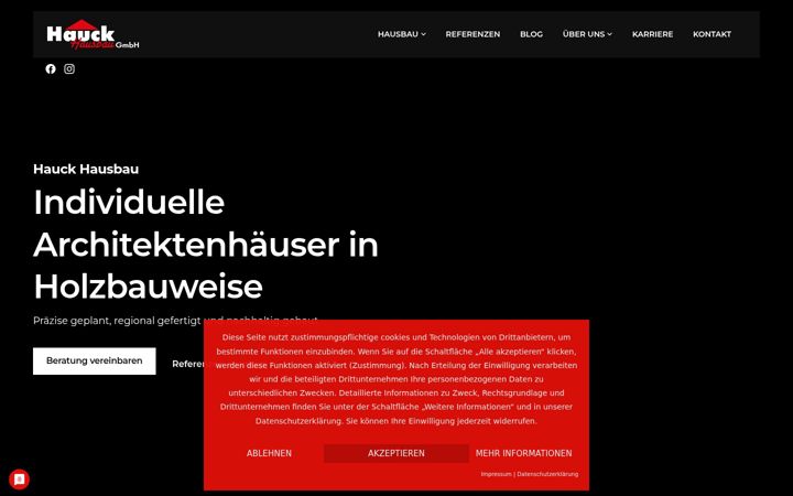 Screenshot of hauck-hausbau.de